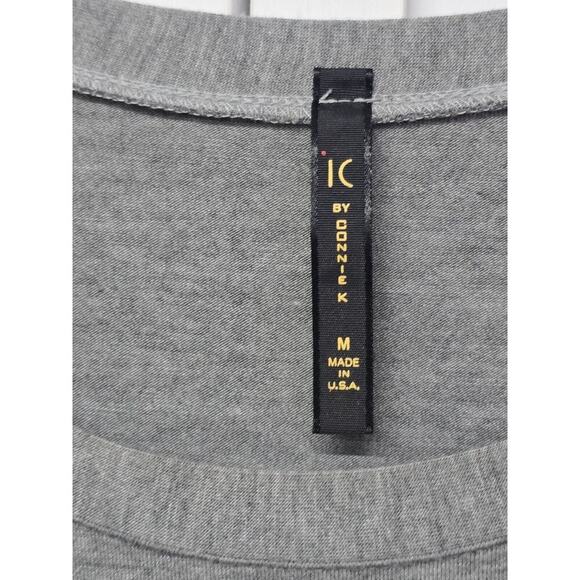 IC Connie K Blouse Womens Medium Black Mesh/ Gray Lagenlook Swing Tunic Size Med - Picture 5 of 7